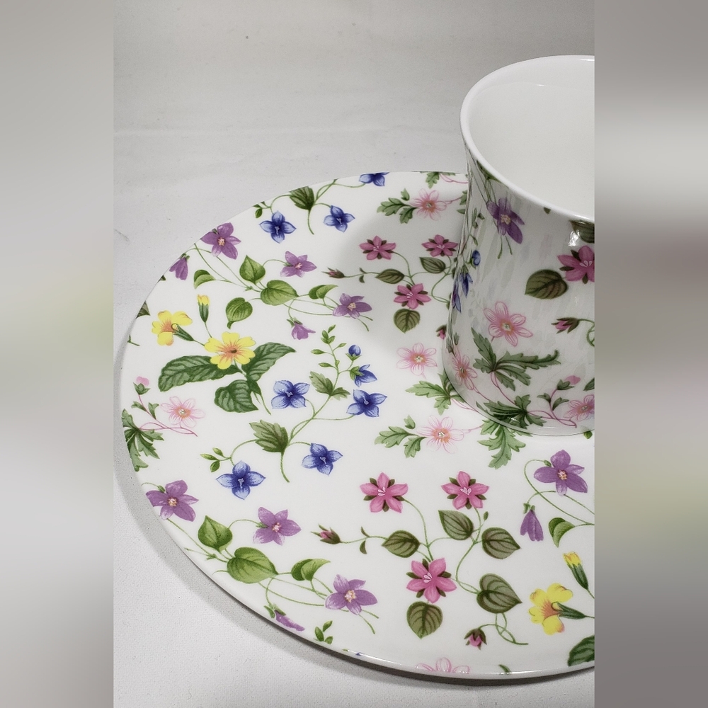 Queens snack plate & mug set, bone china. Made in England, EUC! - Picture 10 of 12
